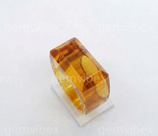 Citrine Faceted Ring Full Stone Handmade Stat...