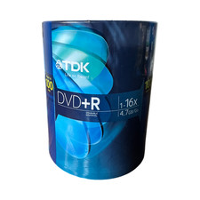 New Sealed 100 Pack Spindle TDK DVD R 1-16x 4.7 GB/Go Recordable