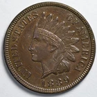 1889 Indian Head Penny Cent Almost Uncirculated+ (AU+)