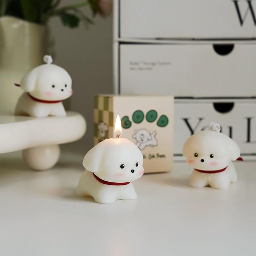 Puppy Cute Shaped Candle, Fragrance Cute Souvenir Gift, Atmosphere Scented GX - Picture 6 of 11