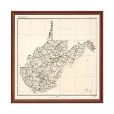 Old Map of West Virginia 1916 - Vintage West Virginia Art