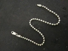 "FAS 925" 7.5" Ball Chain Bracelet W/Lobster Clasp! (Flattened Edges Cutt)