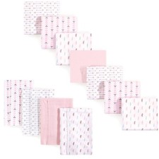 Unisex Baby Cotton Flannel Burp Cloths and Receiving Blankets, 11-Piece, Girl...