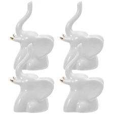 4 Pcs Decorative Toilet Screw Bowl Caps Ceramic Bolt Covers White