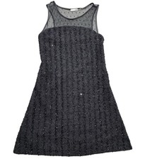 ZARA B Collection Sequin Mesh Sleeveless Mini Dress Black S Low Back