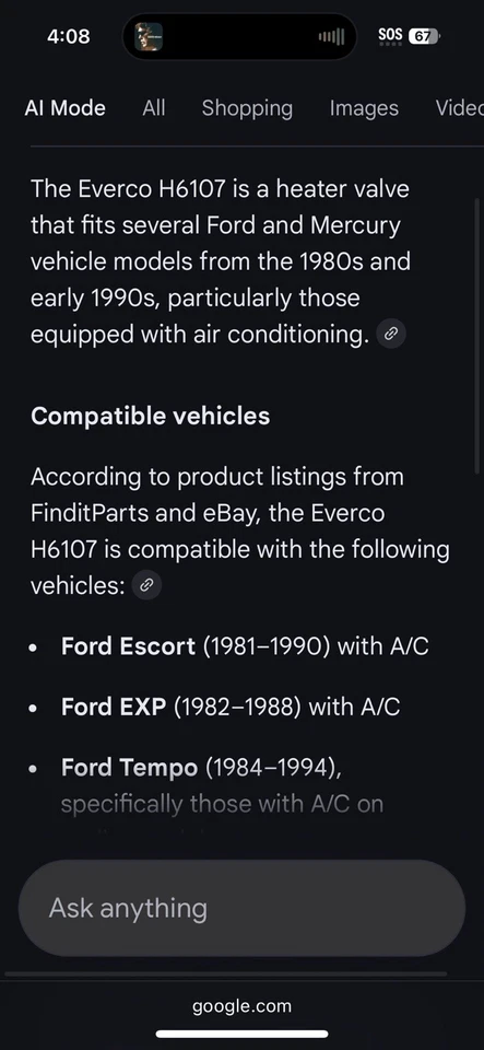 Nuevo núcleo de calefacción Everco H6107 HVAC para Ford Escort 1981-90 Exp 82-88 Tempo 84-94 Foto 2 de 4