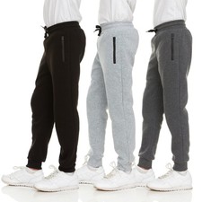 3Pk Boys Sweatpants Fleece Athletic Workout Kids Clothes Boys Joggers with Zi...