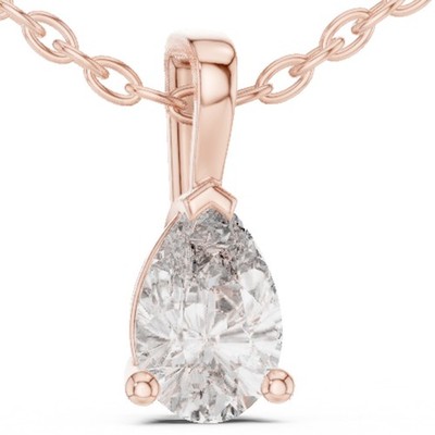 Certified VVS1 D Natural Diamond Women Ultimate Luxury Pendant 14k Gold Over