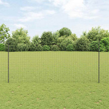 Grey Steel & PVC Outdoor Fence 1.4m x 10m Durable Garden Panel Modern Design