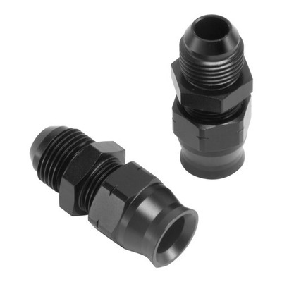 2Pcs Aluminum Black 8 AN Male to 1/2'' Hardline Compression Fitting Adapter US