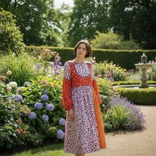 Stella McCartney Ditsy Floral mixed print Long Sleeve Midi Girl Dress 10 Years