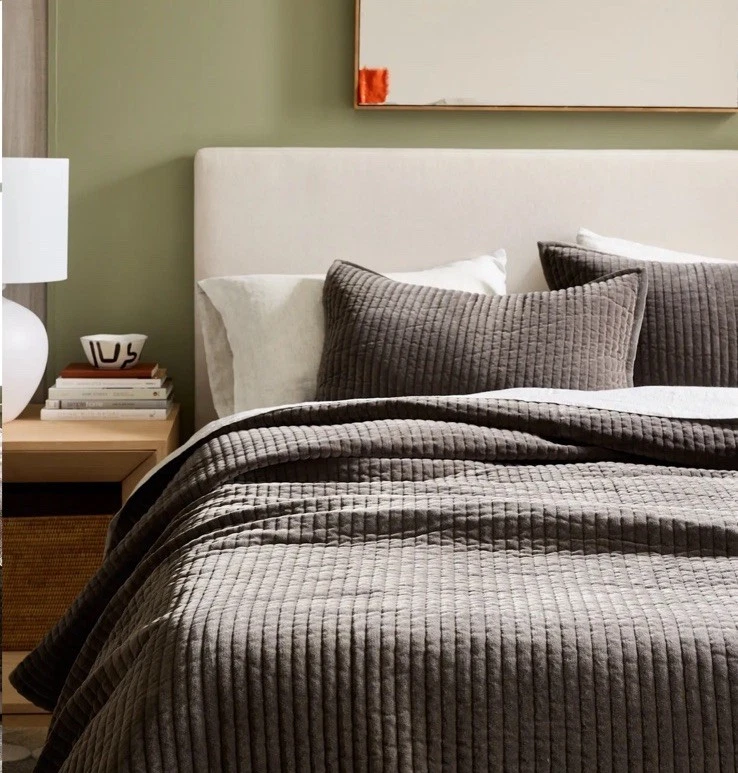 Новый без ценников айва хлопок бархат канал лоскутное одеяло комплект KING Cal король серый камень новый без ЯРЛЫКОВ - Изображение 4 из 4