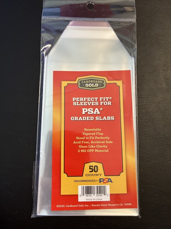 Cardboard Gold PSA Perfect Fit Graded Card Sleeves - 50 Count