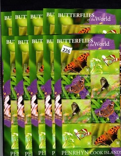 RR 10 S/S PENRHYN 2020 MNH BUTTERFLIES INSECTS