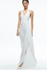 Alice + Olivia | Robin Halterneck Vest Jumpsuit Size 6 Off White