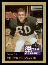 Chuck Bednarik 1991 Enor Pro Football HOF Card #8 Philadelphia Eagles