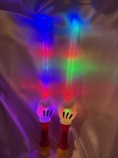 SET OF TWO 26" Disney Mickey Mouse LIGHTED BUBBLE Wand, Sword