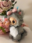 Handmade plushy gray forest animal fur outfit Fits 17cm Labubu Monster doll New — photo 4