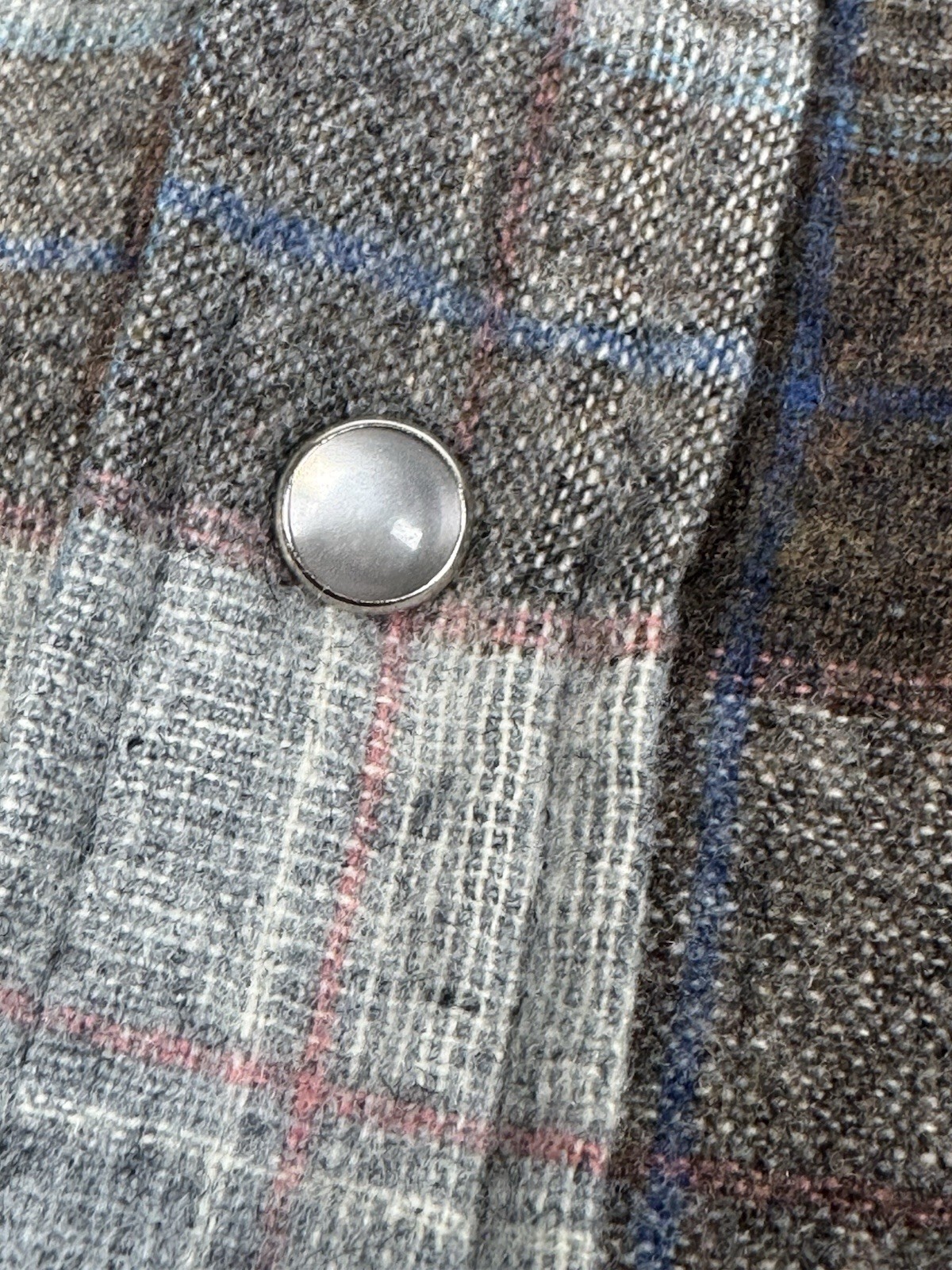 Pendleton Wool Shirt Medium Brown Blue Plaid Vint… - image 11