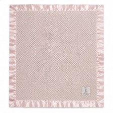 Little Giraffe Pink Baby Blanket Chenille Honeycomb Satin Trim Luxury Nursery