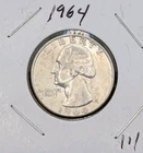1964-P Philadelphia Mint Silver Washington Quarter Coin 90% Silver