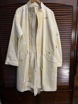 NWT Helmut Lang Painted Parka Ecru Painter Size S