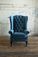 Chesterfield Ohrensessel Sessel 1 Sitzer Sofa Couch Polster Couchen Textil Leder