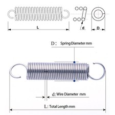 Wire Dia1.5mm Tension Spring Short Tension Spring With Hook Small Tension Spring