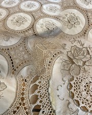 Tablecloth Centerpiece Crochet Lace Square Cotton Beige 81 x 81 cm
