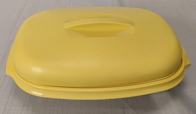 Vintage Tupperware Microwave Vegetable Rice Steamer 4 Piece Harvest Gold #1273-3
