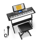 Donner Piano à clavier 61 touches - Kit de piano électrique DEK-610S avec support et tabouret