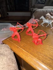 1950s Toy Indians Plastic Tim Mee set of 3 made in  Aurora ILL USA