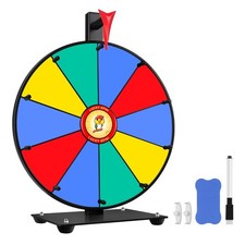 Prize Wheel Tabletop or Wall Mount Fortune Spin with Dry Erase Marker and Era...