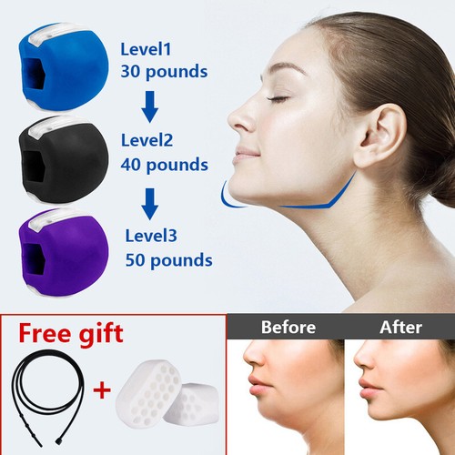 1/2/3/5 Pack JawLine Jaw Exerciser Fitness Ball Neck Face Muscle Trainer Toning - Picture 10 of 27