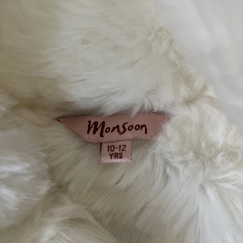 Girls monsoon coat fur Lined, Satin Printed Coat With Embroided Buttons 10/12 - Picture 3 of 4