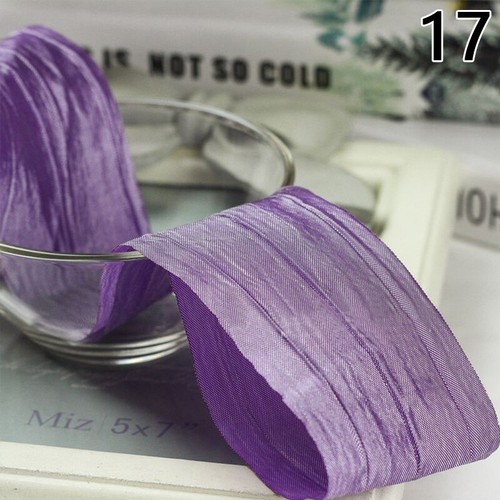 1Yd Satin Pleated Wide Ribbon Double Sided Trims Webbing DIY Bows Sewing 5CM - Picture 36 of 55