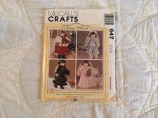 McCalls Crafts 647 Betsey McCall for 18" Dolls Sewing Pattern