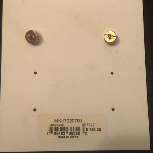 Michael Kors Women's Pavé Heart 14k Rose Gold over Sterling Silver Stud Earrings - Picture 3 of 3