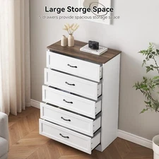 5 Drawers Dresser for Bedroom Chest of Drawers Nightstand Wood Storage Cabinet