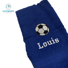 FOOTBALL SPORTS TOWEL - PERSONALISED - FLANNEL / HAND TOWEL / BATH TOWEL