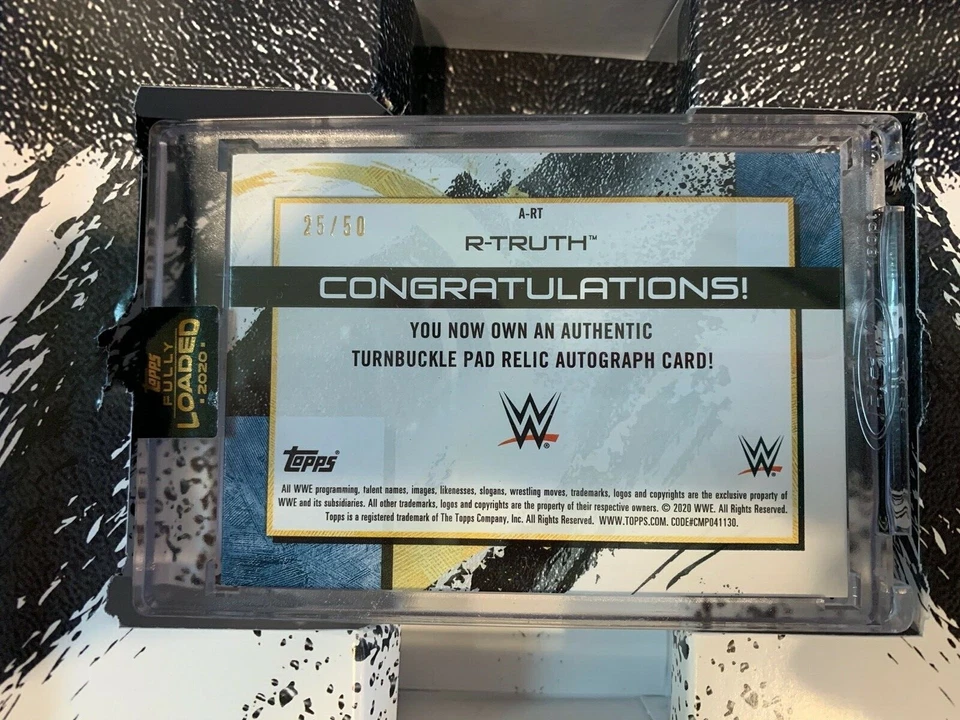 WWE Topps 2020 Fully Loaded R-Truth Relic Authograph Green 25/50 - Image 2 of 2