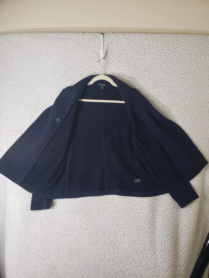 Chaquetón Lauren Ralph Lauren para mujer M azul marino invierno algodón mezcla de polietileno preppy Foto 3 de 4