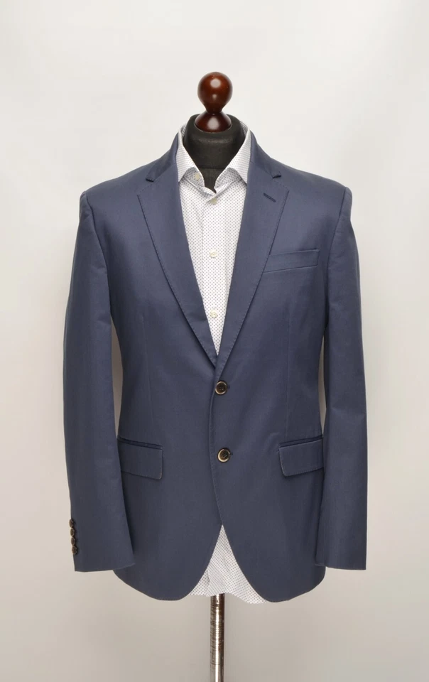 Men's HACKETT Mayfair Blue Cotton Stretch 2Btn Blazer IT 52R / UK,US 42R VGC - Image 2 of 4