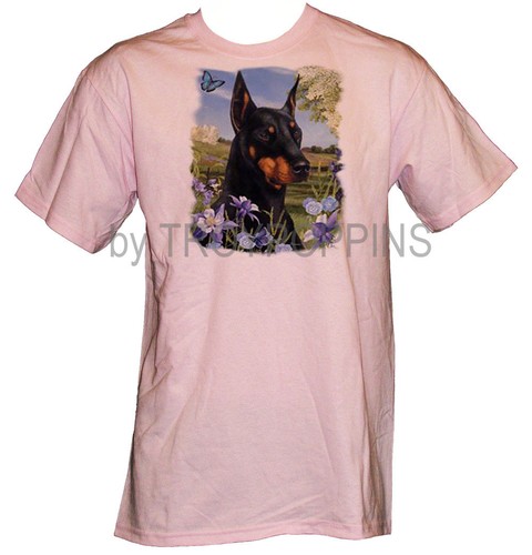 1-MENS DOBERMAN PINCHER PORTRAIT BLACK DOBBIE DOG LOVER T-SHIRT GRAPHIC PRINTED - Picture 3 of 5