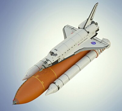 NASA Space Shuttle Modell Raumschiff zusammengebaut & Bausatz Maßstab 1:200 28 cm