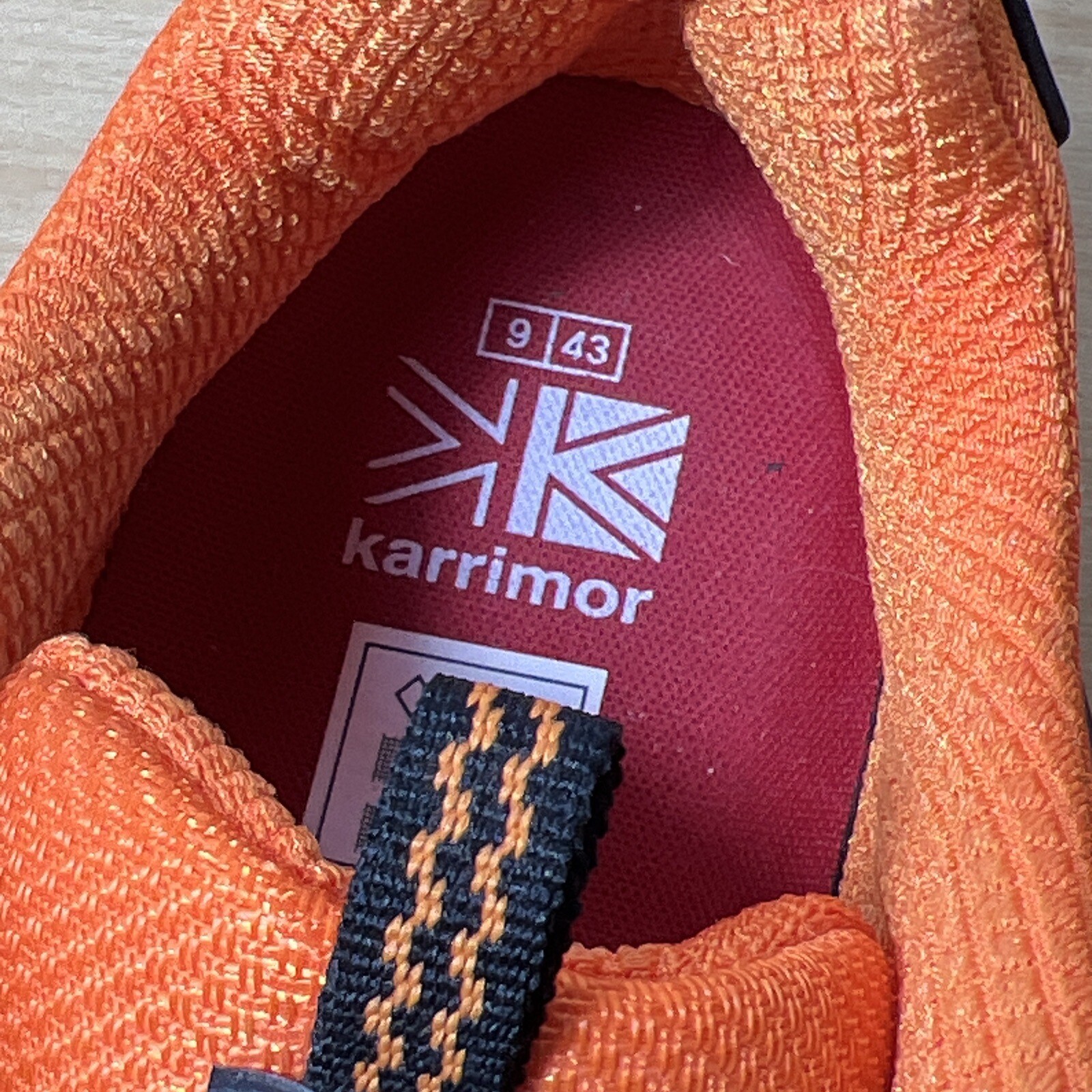 Karrimor Newton Men's Hiking Walking Lace Up Orange Shoes Trainers Size