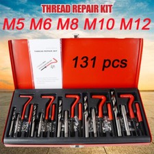 131Pcs Thread Stripped Rethread Helicoil Repair Kit Set Metric M5-M12 W/ Case UK