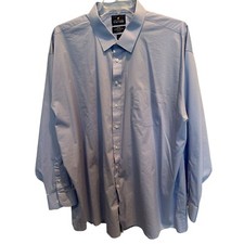 Stafford Long Sleeve Dress Shirt 20 36/37 BIG Light Blue Travel Comfort Stretch