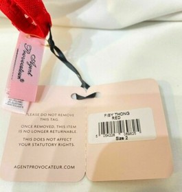 Agent Provocateur Fiby Love Mesh Heart Red Thong Size Small AP 2 8-10 BNWT