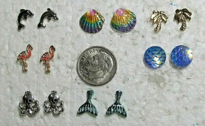 Children Dolphin-Flamingo-Octopus-Mermaid Tail+ More Hypoallergenic Stud U-Pick 